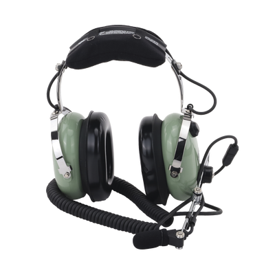 Auriculares de aviación, con micrófono, sobre la cabeza, helicóptero