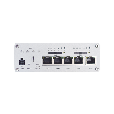 Router Industrial Dual LTE Cat 6 / 600 Mbps / 5 Puertos Gigabit / WiFi 5 / Doble SIM / GNSS / PoE / -40°C a 75°C