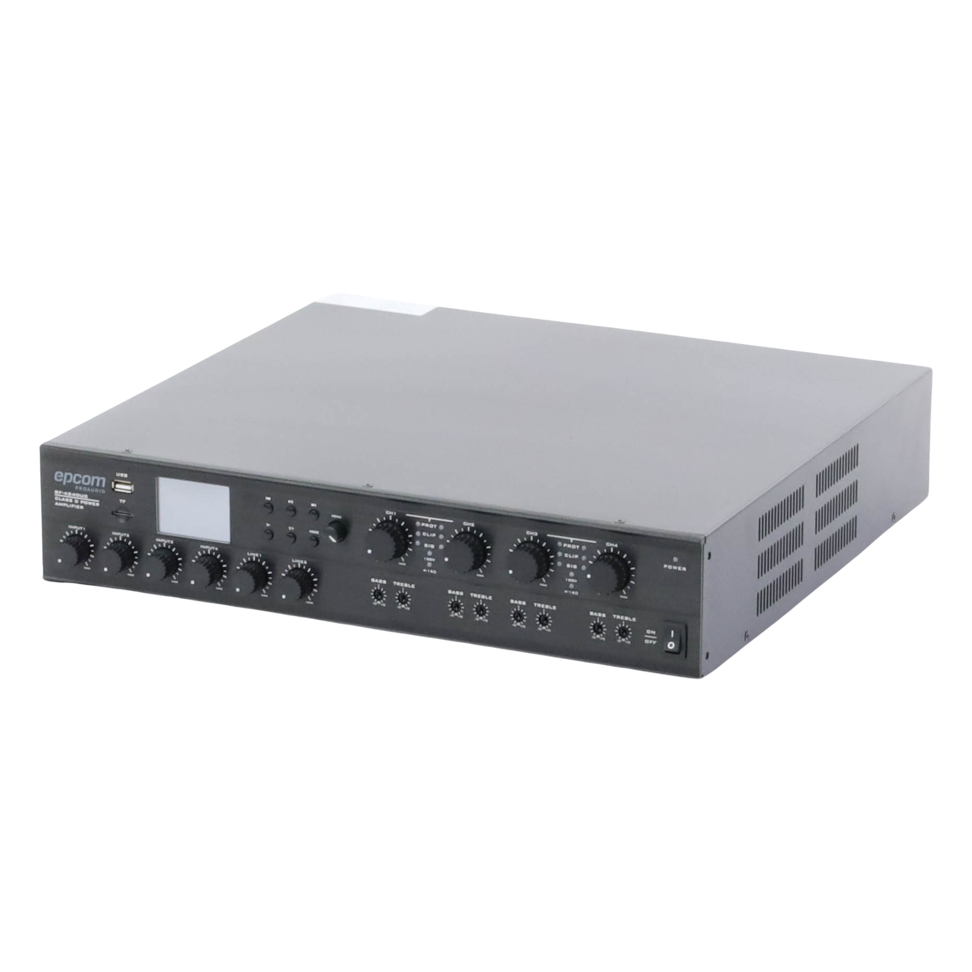 Amplificador Mezclador Matricial | 4 zonas | 240w por canal | 6 entradas | Receptor de medios — EPCOM PROAUDIO · SKU SF-4240UC