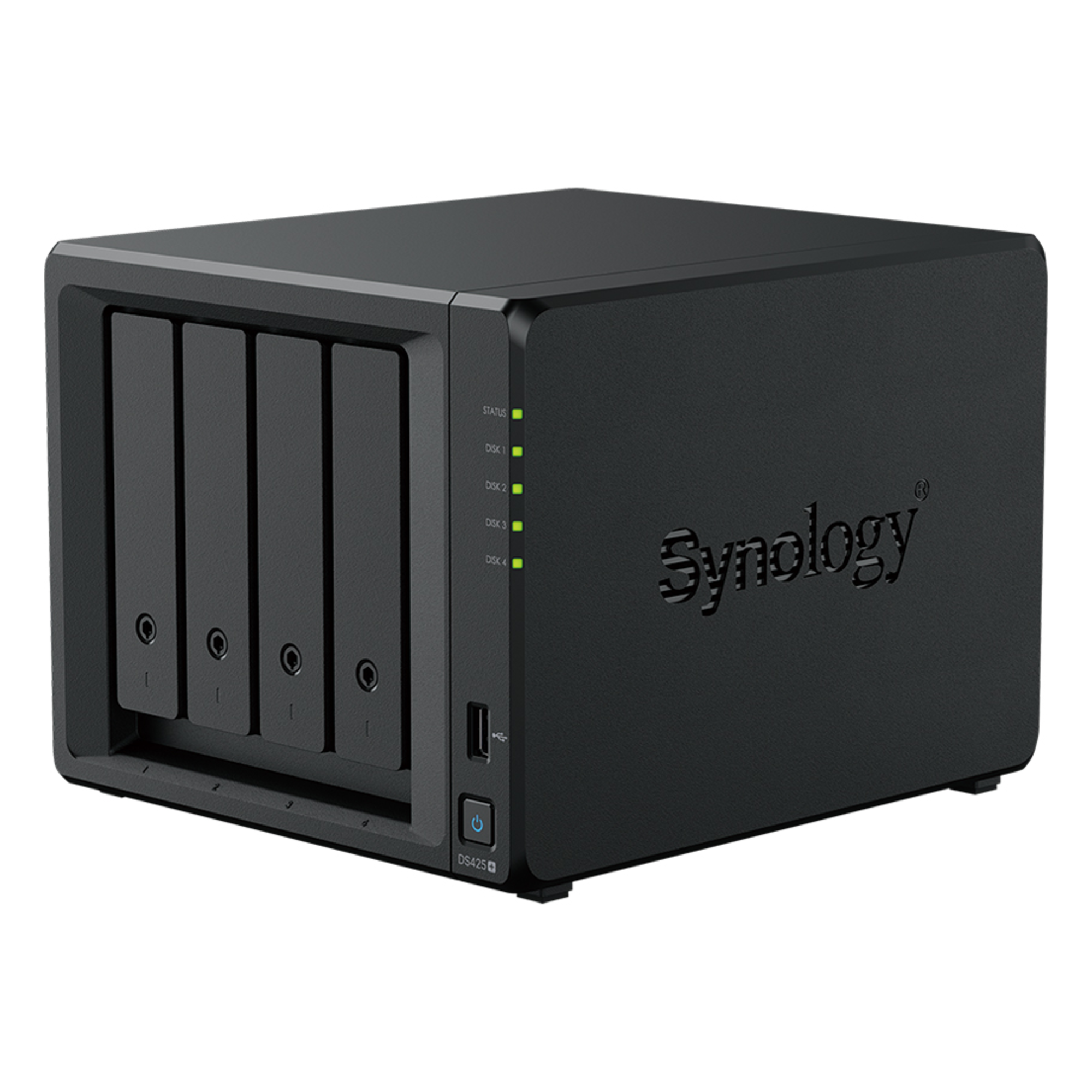 NAS 4 Bahías / Intel Celeron J4125 2.7 GHz / 2 GB DDR4 Expandible / 2.5GbE + 1GbE / 2 Ranuras M.2 NVMe / Hasta 80 TB