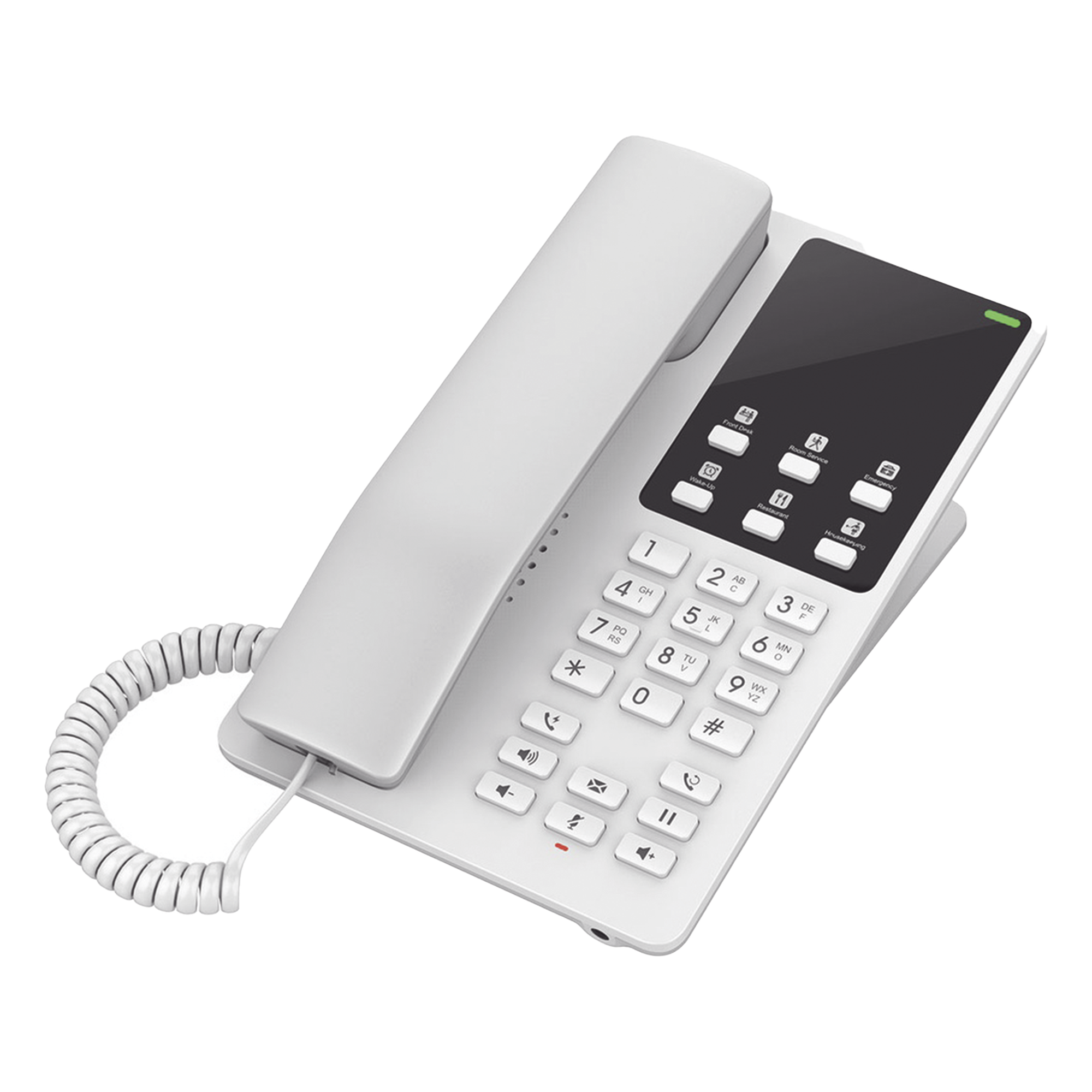 Teléfono IP Hotelero, 2 líneas SIP con 2 cuentas, codec Opus, IPV4/IPV6, color blanco, con gestión en la nube GDMS — GRANDSTREAM · SKU GHP620