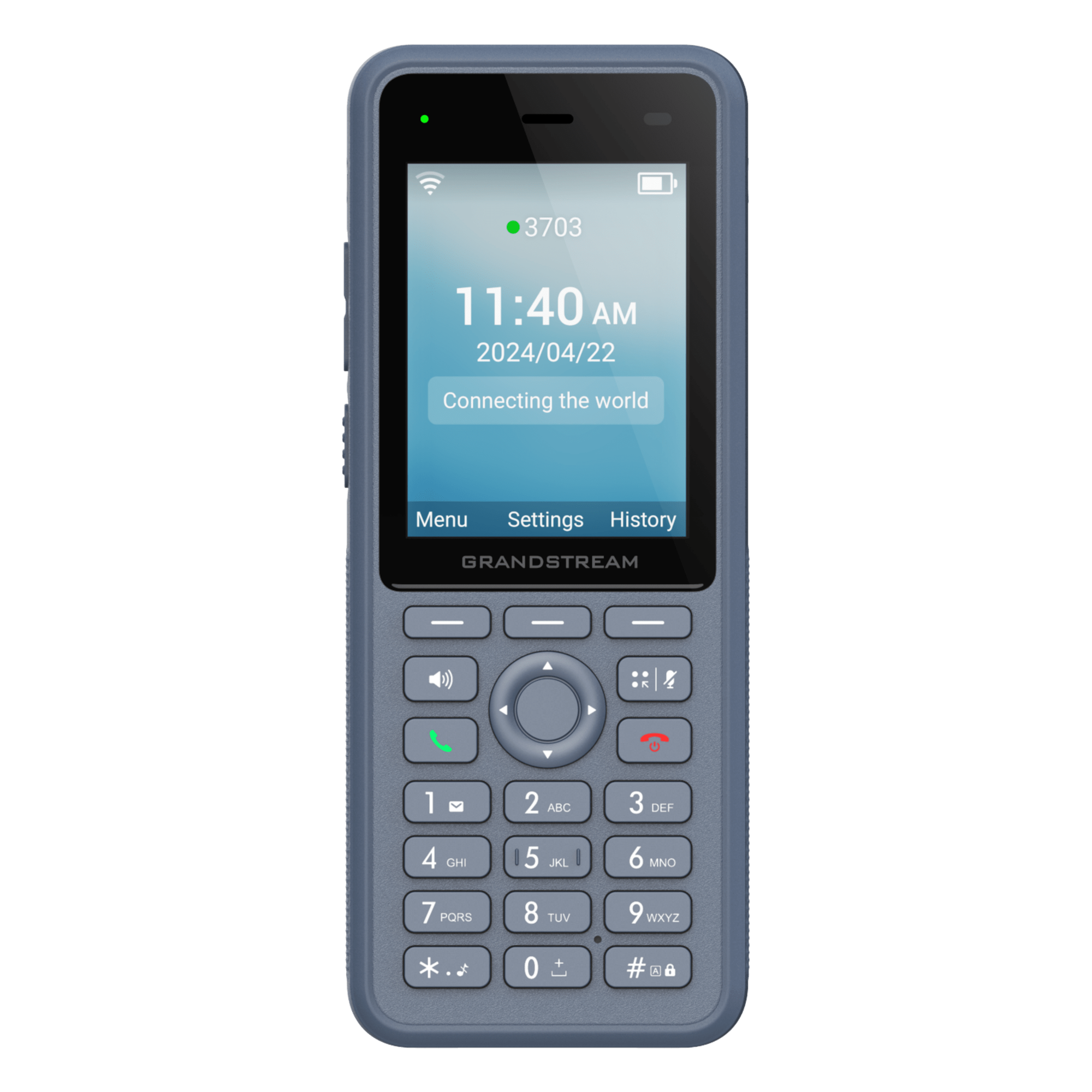 Teléfono IP Wi-Fi Inalámbrico / Wi-Fi 6 Doble Banda / IP69K / Batería 3000 mAh / 4 Vías Conferencia / Bluetooth / USB-C