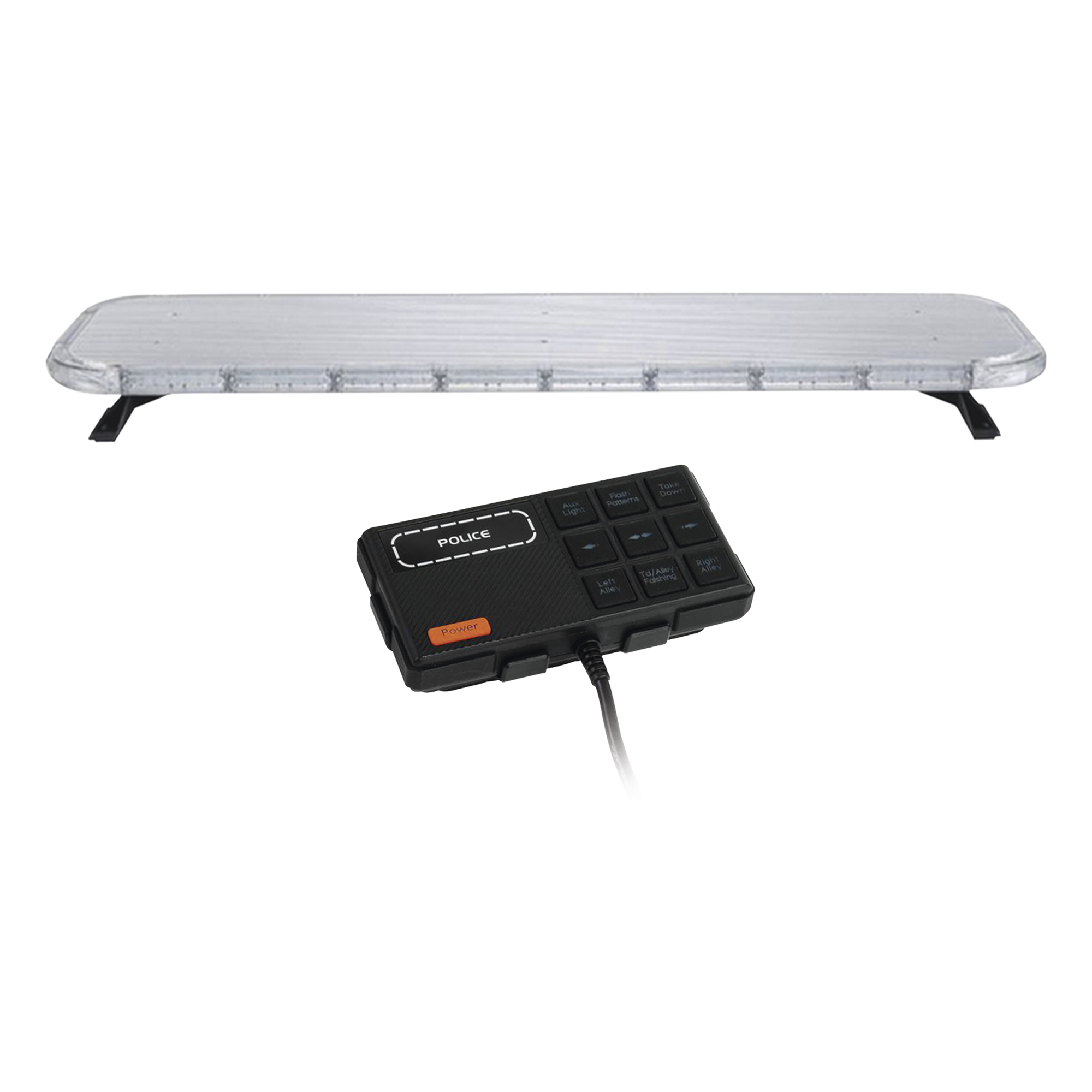 Barra de luces LED de 46" Rojo/Azul , De 132 LEDs, Controlador Incluido, Ideal para Equipar Unidades de Seguridad Publica