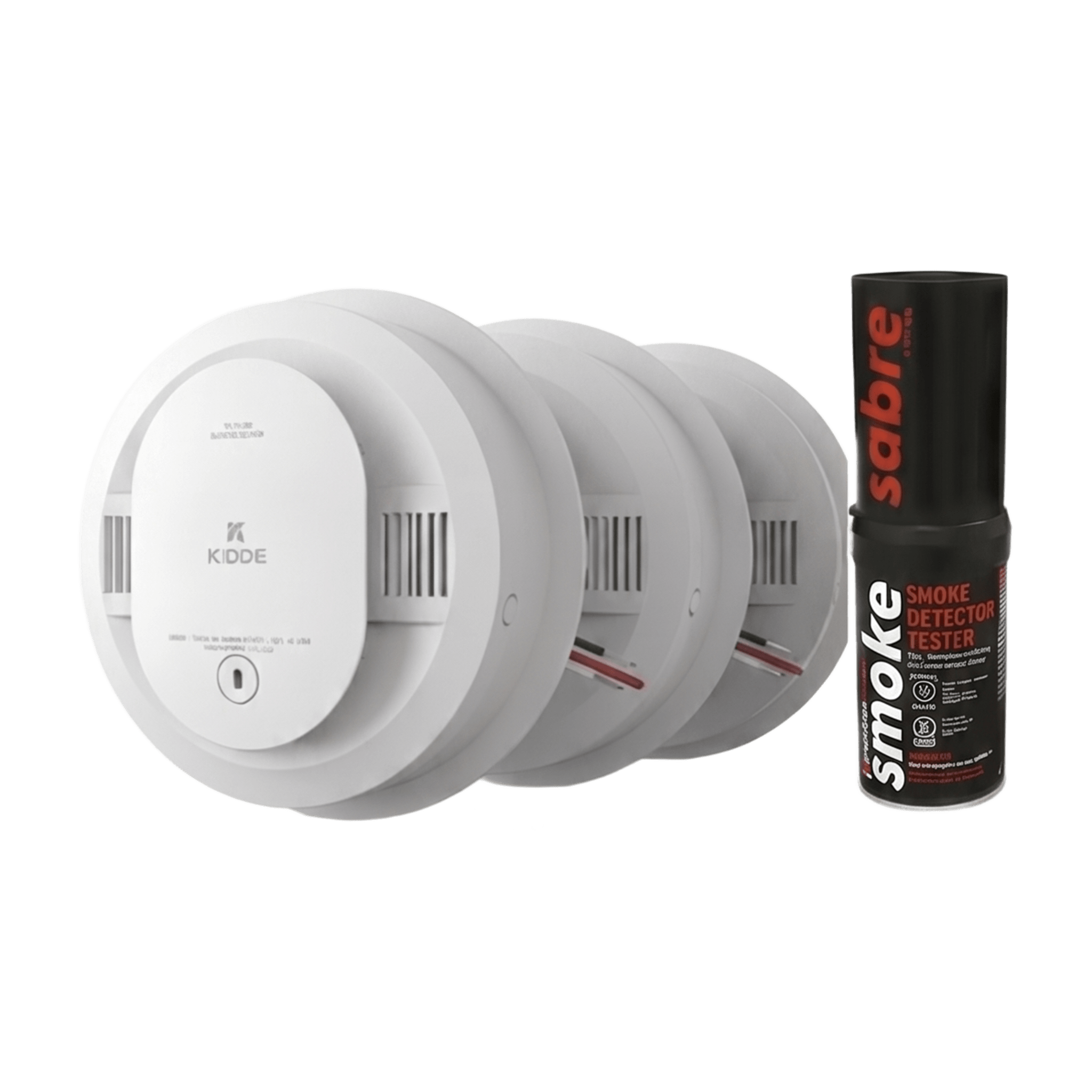 Kit de 20 Detectores de Humo Autónomos KIDDE con Batería 10 Años / Probador SABRE SDI / Fotoeléctrico / Alarma 85 dB