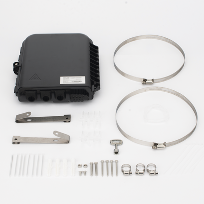 Cierre de Empalme para 24 fusiones de fibra óptica, Interior/Exterior, con 8 acopladores SC/APC y splitter 1x8 SC/APC Incluido, IP65, 3 Puertos para Fibra Troncal o Distribución