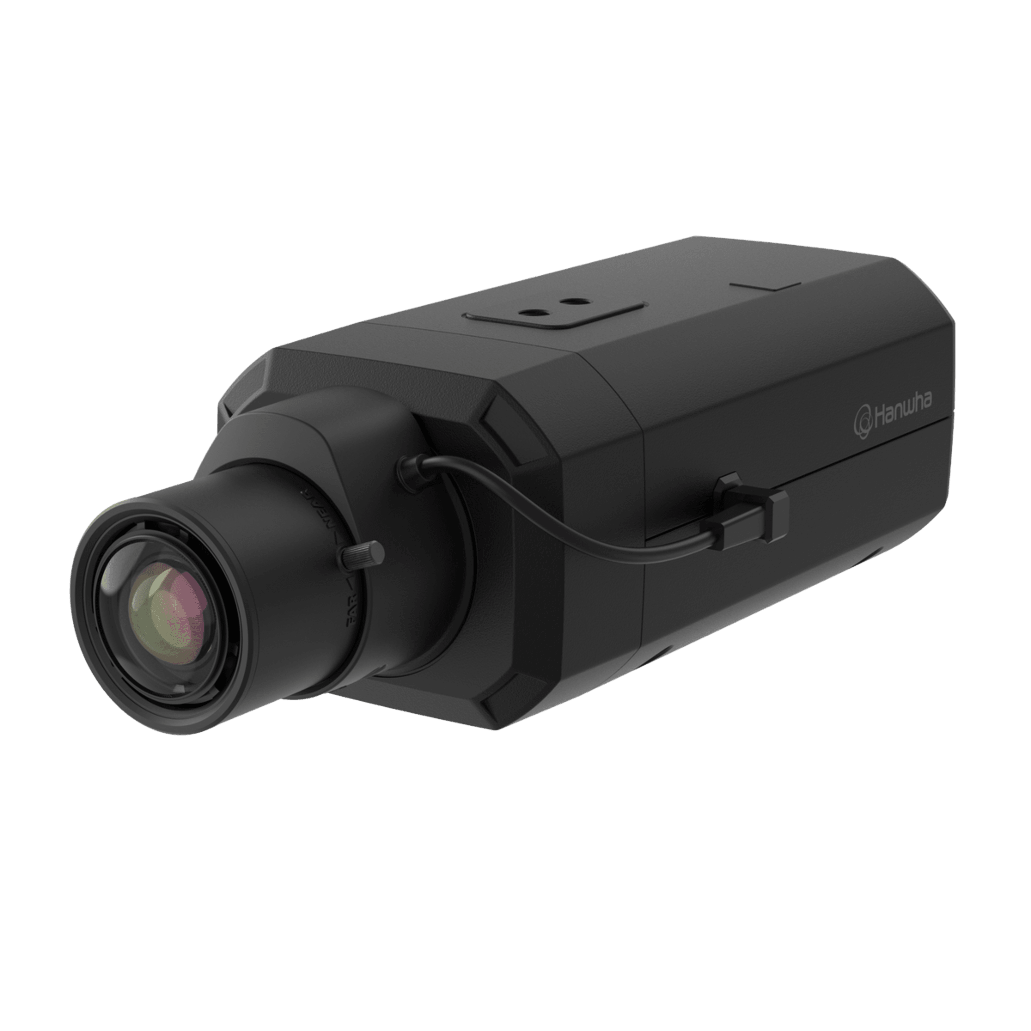 Cámara AI Box / 5 Megapíxeles (2560x1920) / Doble NPU Wisenet 9 / Inteligencia Artificial / Análisis Avanzado / extremeWDR 120 dB / PoE+12VDC / C-Mount-CS-Mount