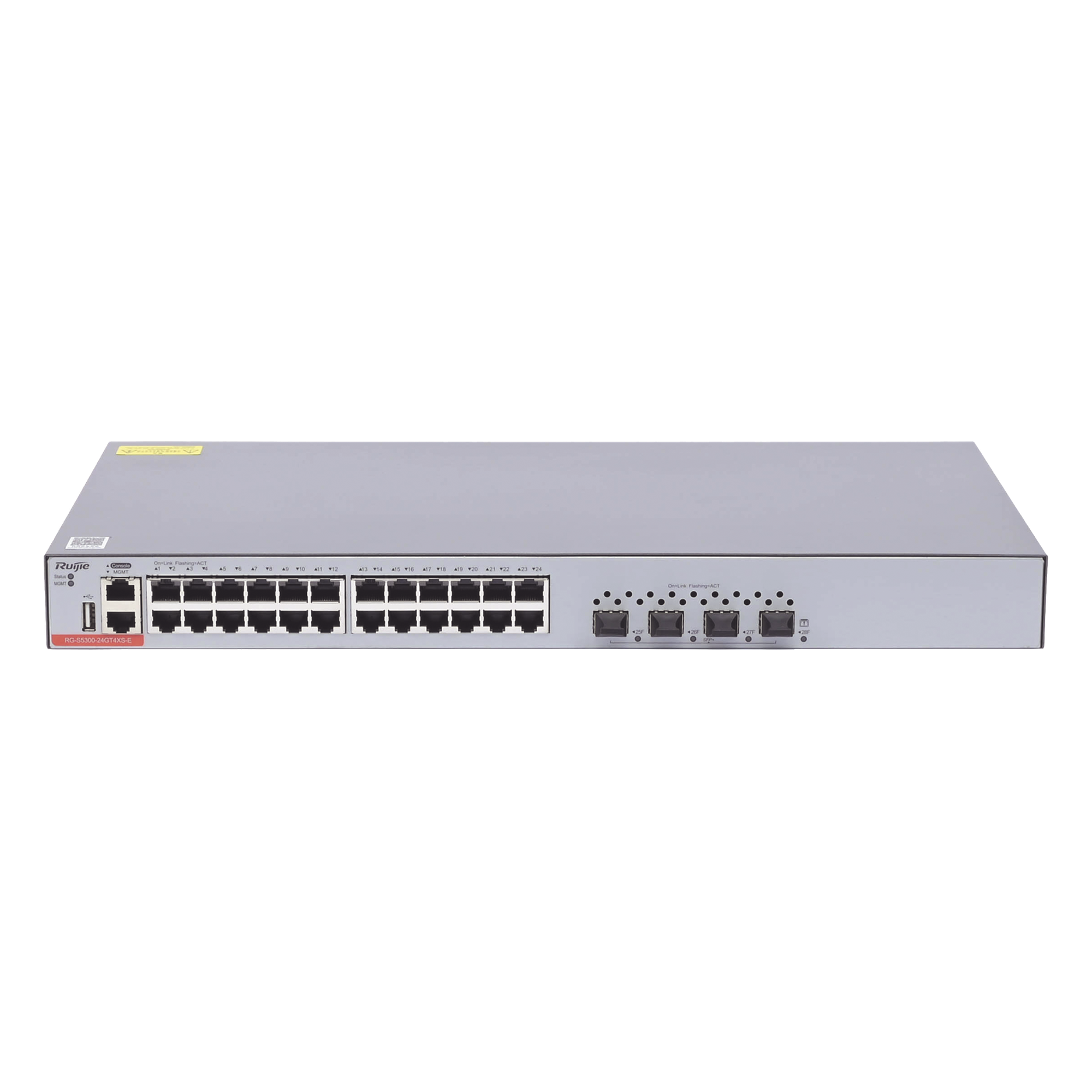 Switch Administrable Capa 3 con 24 puertos Gigabit + 4 SFP+ para fibra 10Gb, gestión gratuita desde la nube. — RUIJIE · SKU RG-S5300-24GT4XS-E