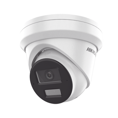 [Dual Light + 2 Micrófonos Integrados] Turret IP 8 Megapixel (4K) / Lente 2.8 mm / 30 mts Luz Blanca + 30 mts IR / ACUSENSE / Exterior IP67 / WDR 120 dB / PoE / ONVIF / Micro SD / Metal / ACUSEEK — HIKVISION · SKU DS-2CD2383G2-LI2U