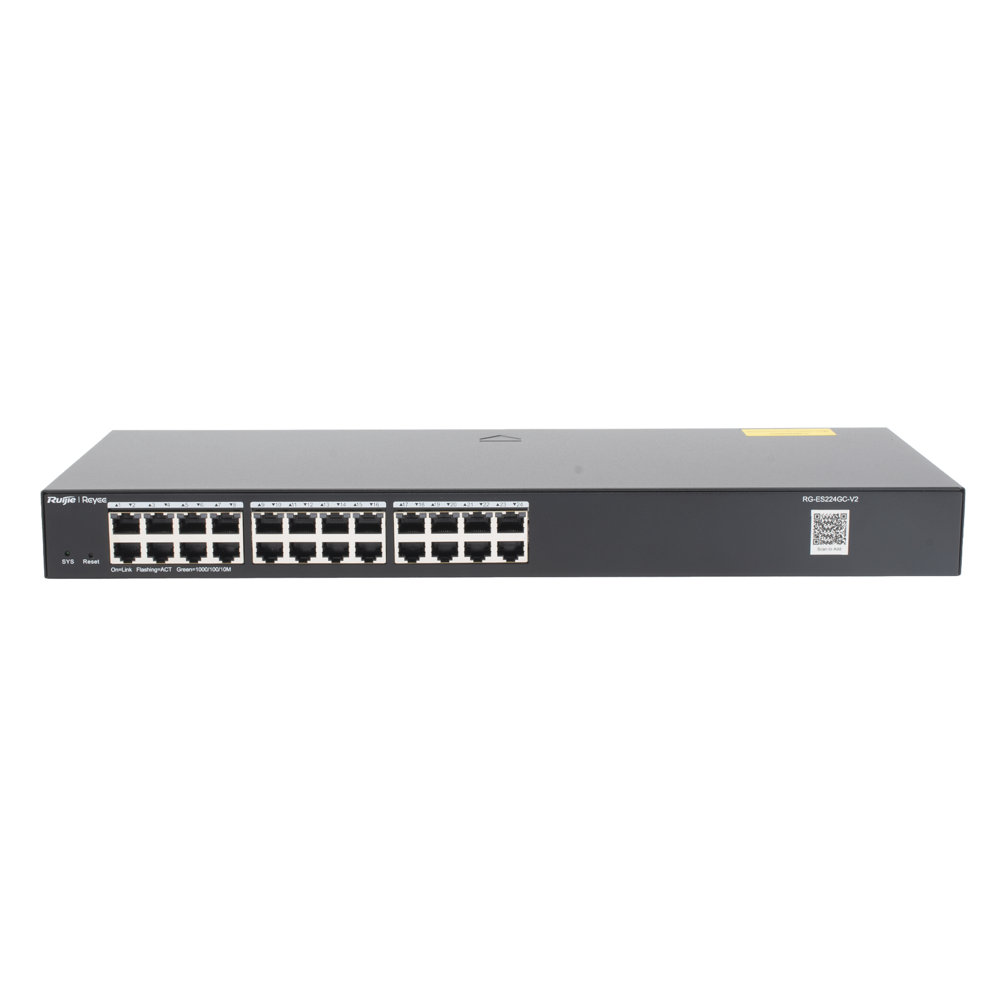 Switch Administrable 24 puertos Gigabit, gestión gratuita desde la nube. — RUIJIE · SKU RG-ES224GC-V2