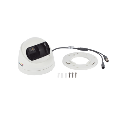 [ColorVu + Panoramica + Dual Light] Turret TURBOHD 3K (5 Megapixel) / Micrófono Integrado / Visión 180° / Imagen a Color 24/7 / 40 mts Luz Blanca + 40 mts IR / Exterior IP67 / WDR