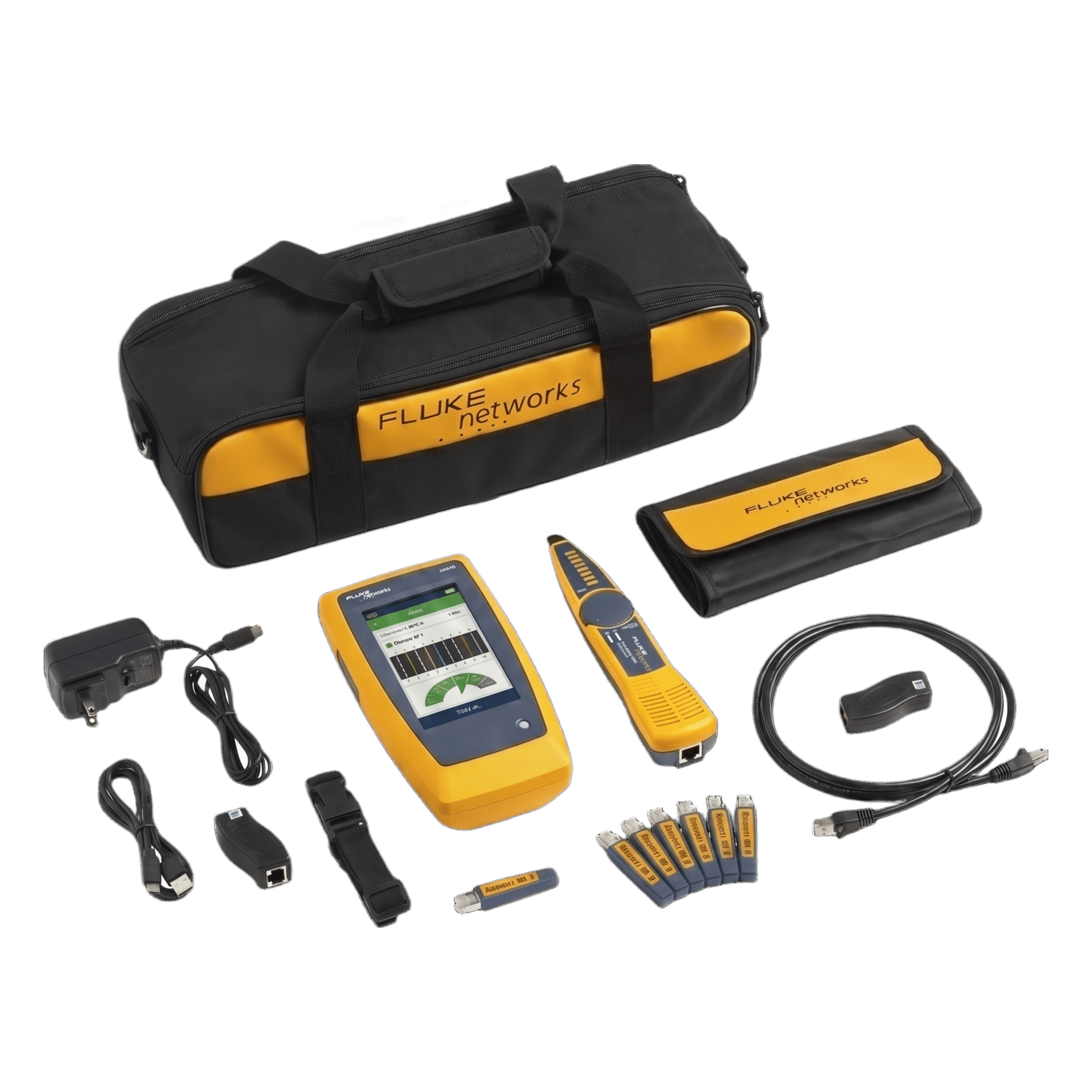 Kit Avanzado de Calificador de Red LinkIQ, Para Verificar Rendimiento de Cableado Hasta 10Gbps Basado en Frecuencia, con Pantalla Multitáctil a Color — FLUKE NETWORKS · SKU LIQ-KIT