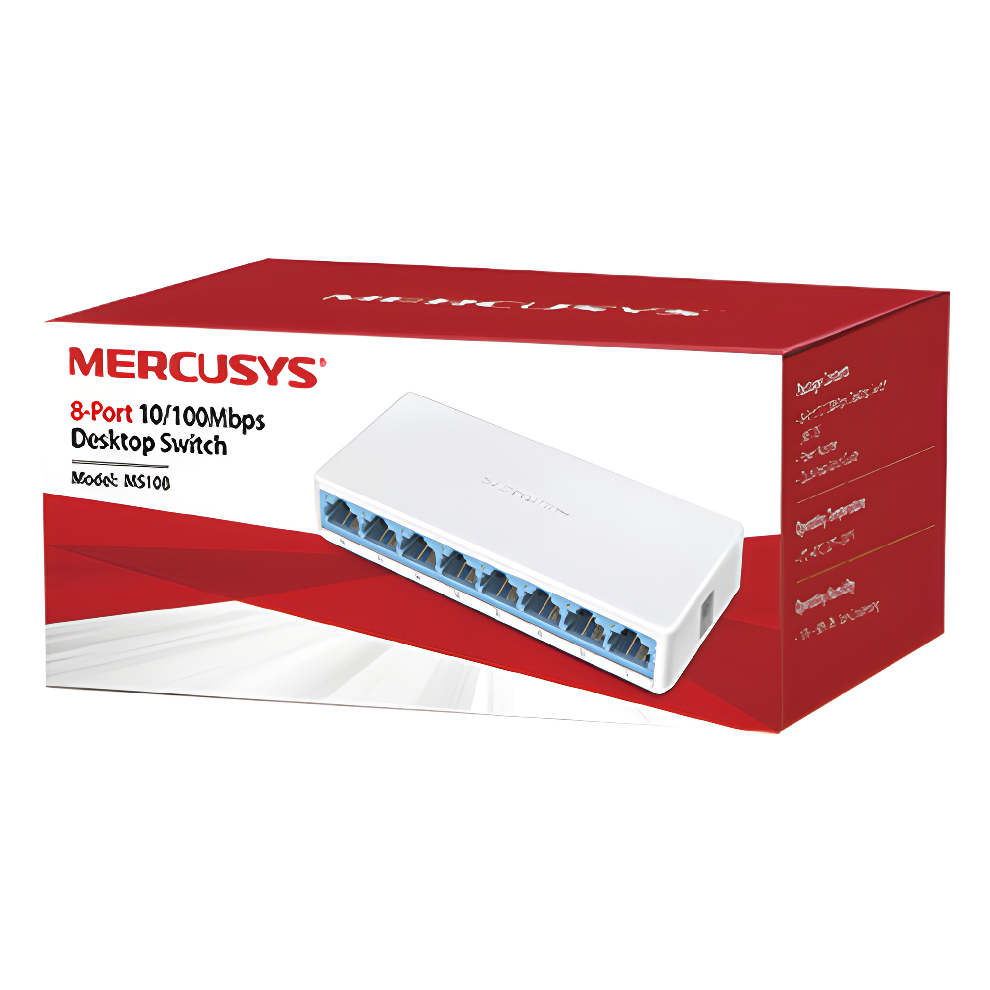 Switch NO Administrable / Para escritorio / 8 puertos 10/100 Mbps / Diseño Compacto / Plug and Play — Mercusys · SKU MS108
