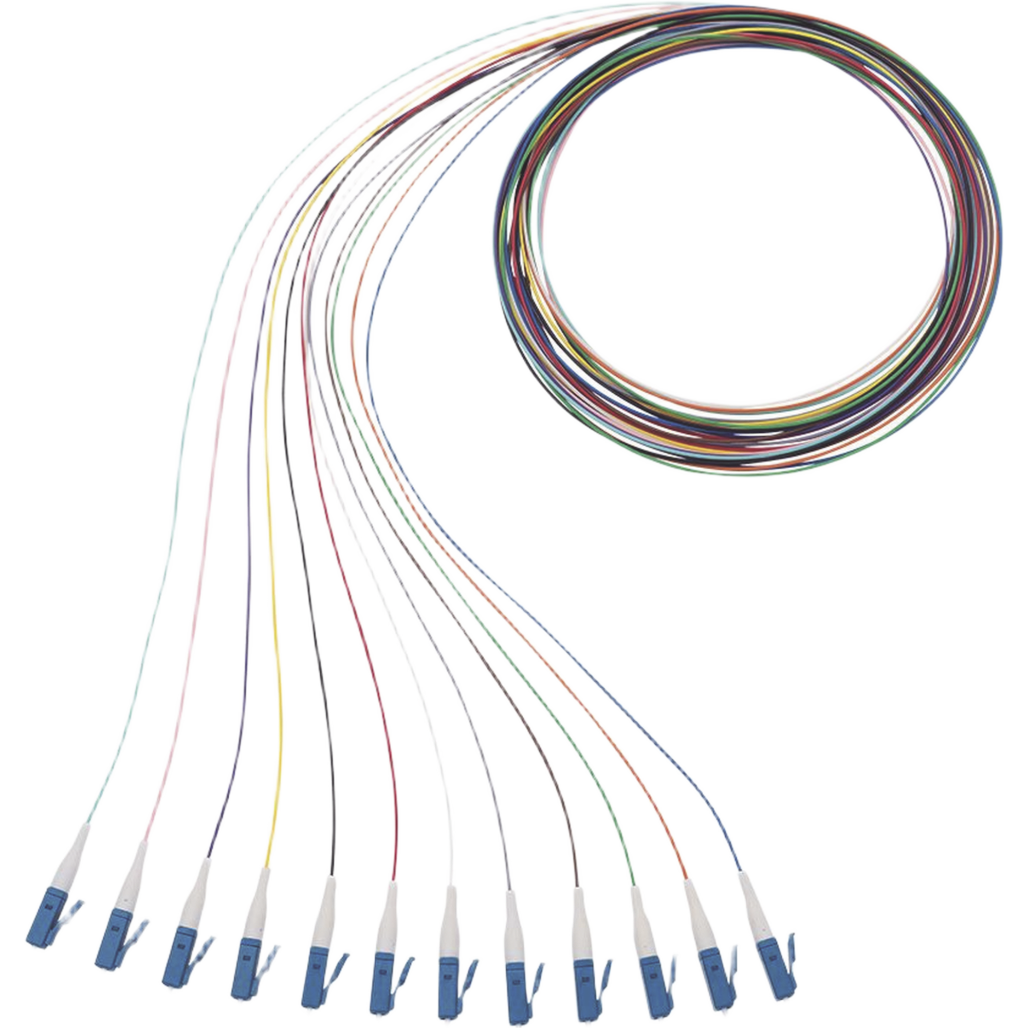Kit de 12 Pigtails con Conector LC, Monomodo 9/125 OS2, 900um, de 1 Metro (3.28 Pies)