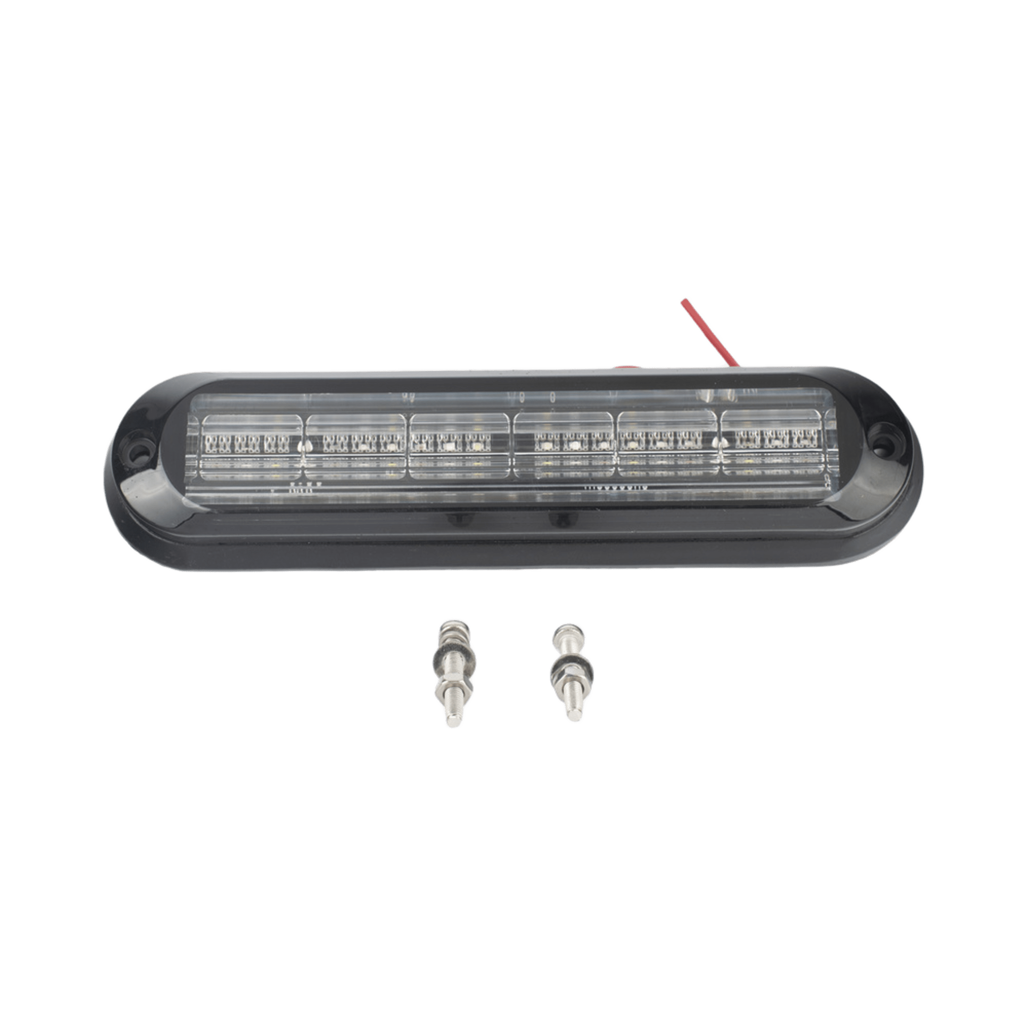Luz Auxiliar Ultra Brillante IP67 de 18 LEDs, Color Rojo/Azul/Ambar, con mica transparente y bisel negro