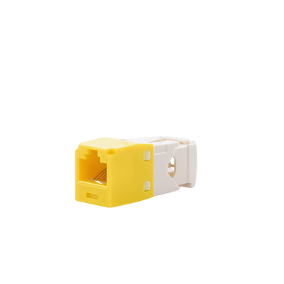 Conector Jack RJ45 Estilo TG, Mini-Com, Categoría 6, de 8 Posiciones y 8 Cables, Color Amarillo
