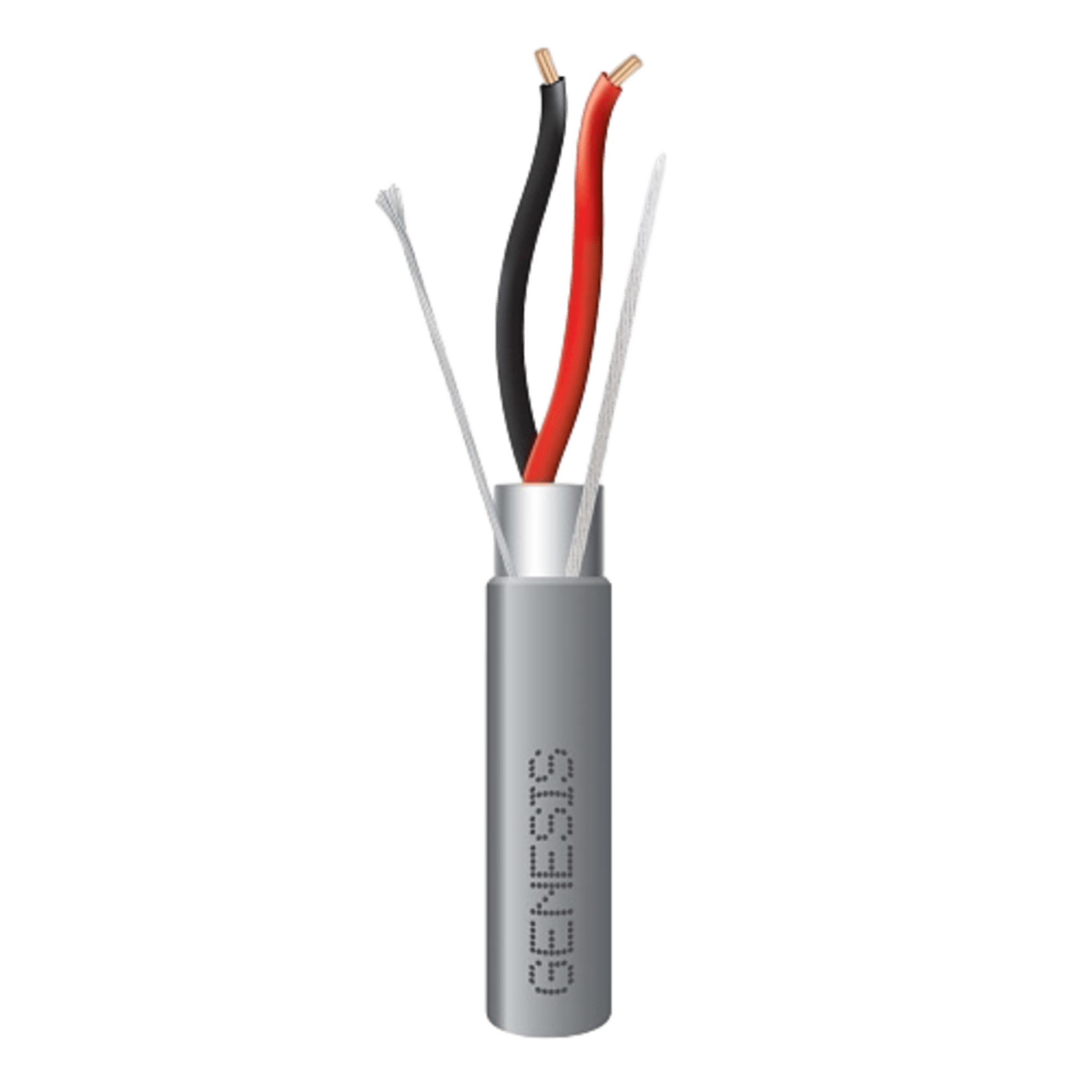 Carrete de 152 Metros (500 Pies) / Cable 2 x 18 AWG / Color Gris / Blindado / Riser / Aplicaciones de Audio Control de Acceso y Automatización — GENESIS · SKU 2214-5009