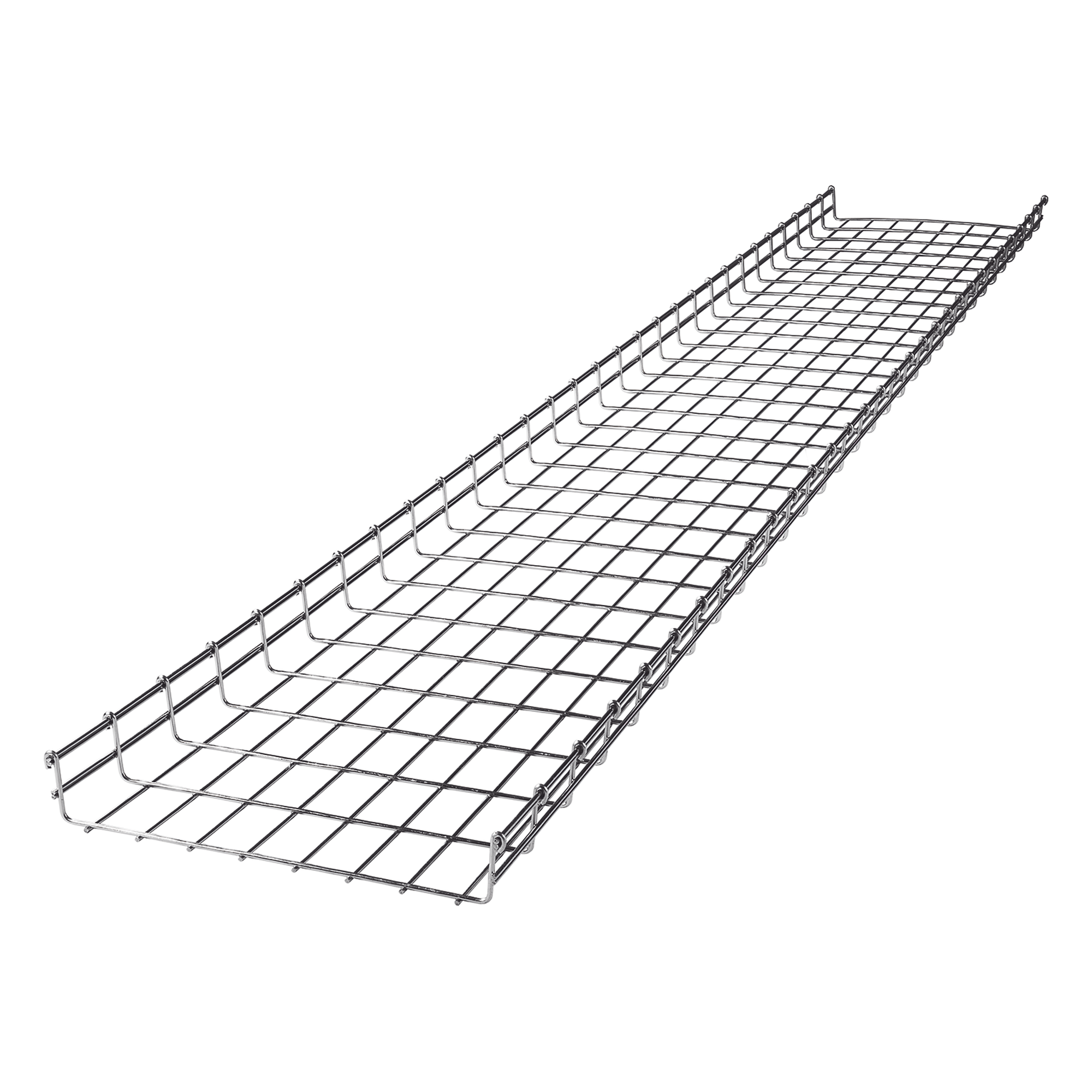 Charola Tipo Malla / 66 mm Peralte / 400 mm Ancho / 3 m Longitud / 420 Cables Cat6 / Electro Zinc 15-20 μm / 9.84 ft Tramo