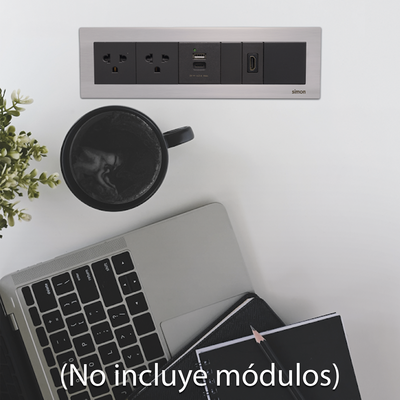 Caja Para Instalación en Escritorio para Voz, Datos o Contactos Eléctricos / Capacidad para 4 Módulos / Salida de Cables Posterior / Los Módulos se Adquieren Aparte / (KFC134/14CY)