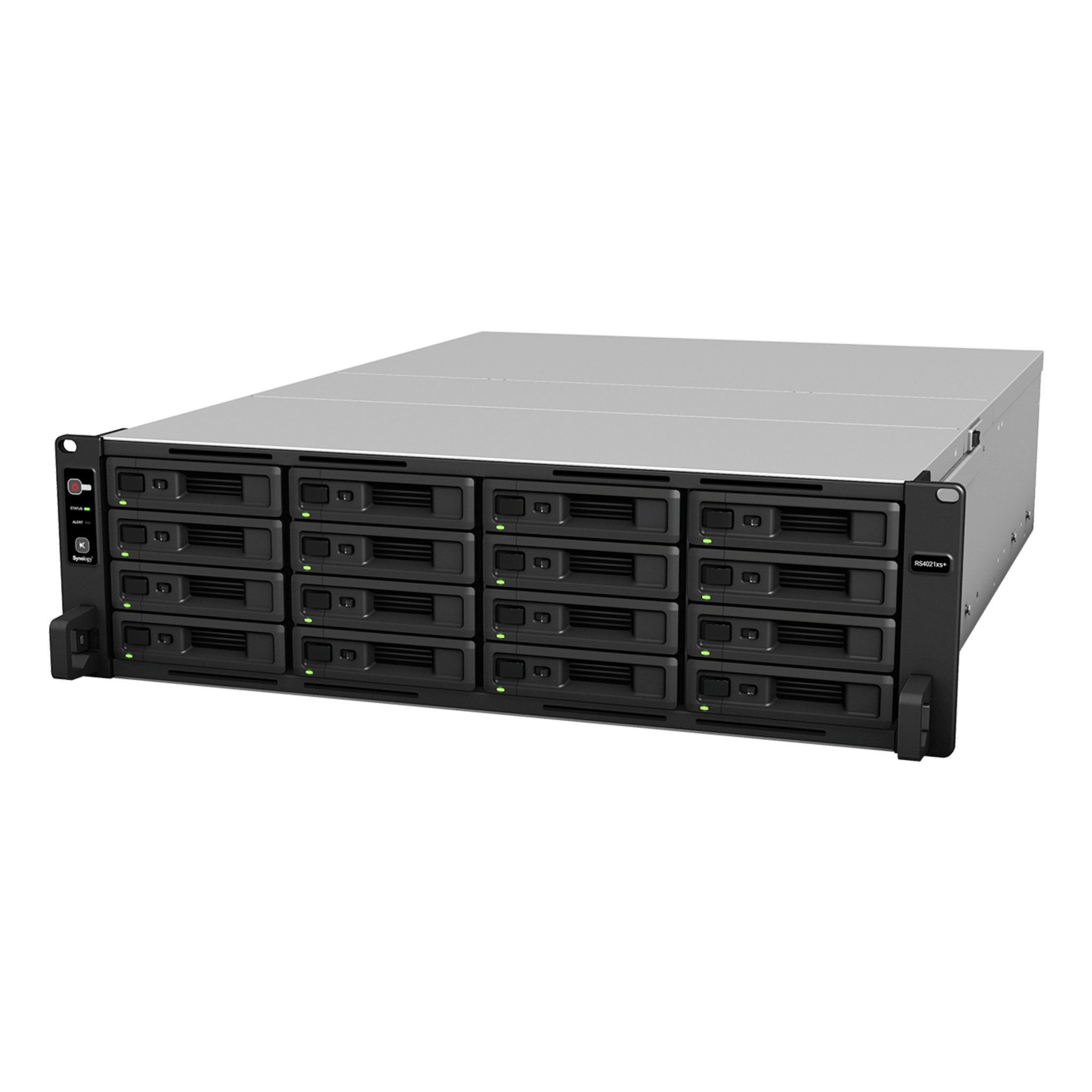 Servidor de Almacenamiento Synology RackStation RS4021xs+ | 16 Bahías | Procesador Intel Xeon D-1541 de 8 Núcleos | Memoria 16 GB Ampliable a 64 GB | RAID F1, 0, 1, 5, 6, 10 | 403,000 IOPS | 6,200 MB/s Lectura Secuencial | Energía Red