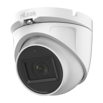 Turret TURBOHD 2 Megapixel (1080p) / Gran Angular 106° / Lente 2.8 mm / Audio por Coaxitron / 30 mts IR EXIR / Exterior IP66 / 4 Tecnologías / dWDR — HiLook by HIKVISION · SKU THC-T120-MS