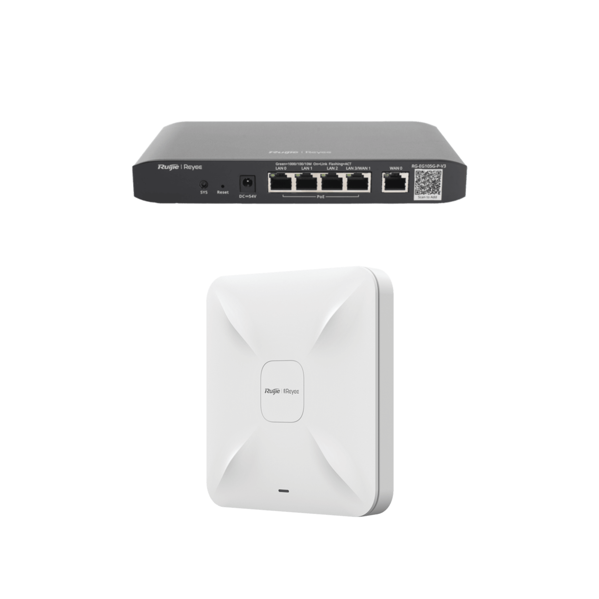 Equipos Ruijie DEMO Ideal para Probar Integraciones de Redes en Oficina / Hotel con WiFi 5 — RUIJIE · SKU RG-DEMO-EG-W5
