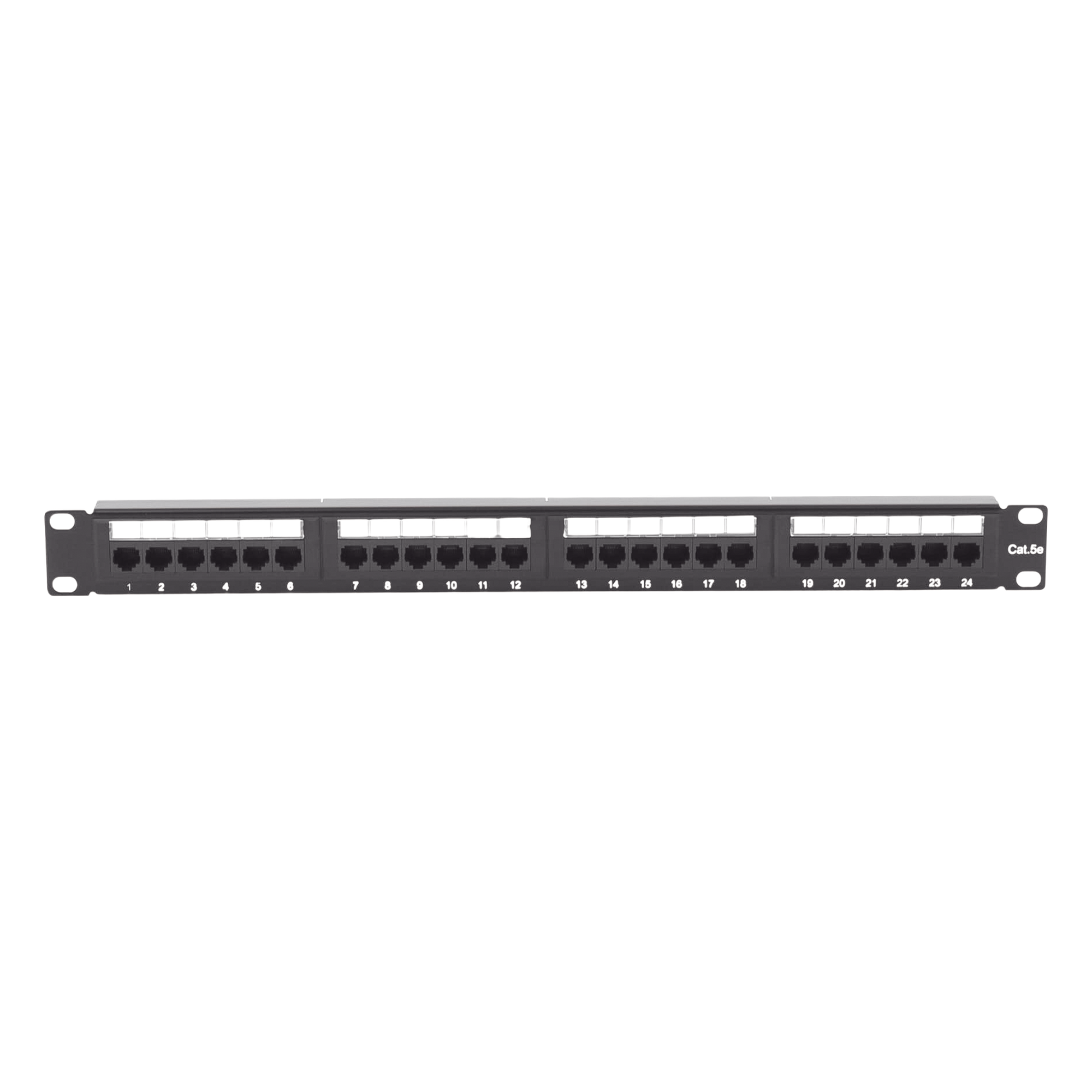 Panel de Parcheo de Impacto (110) UTP de 24 Puertos Cat5e, 19 Pulgadas con Barra para Organizar Cable