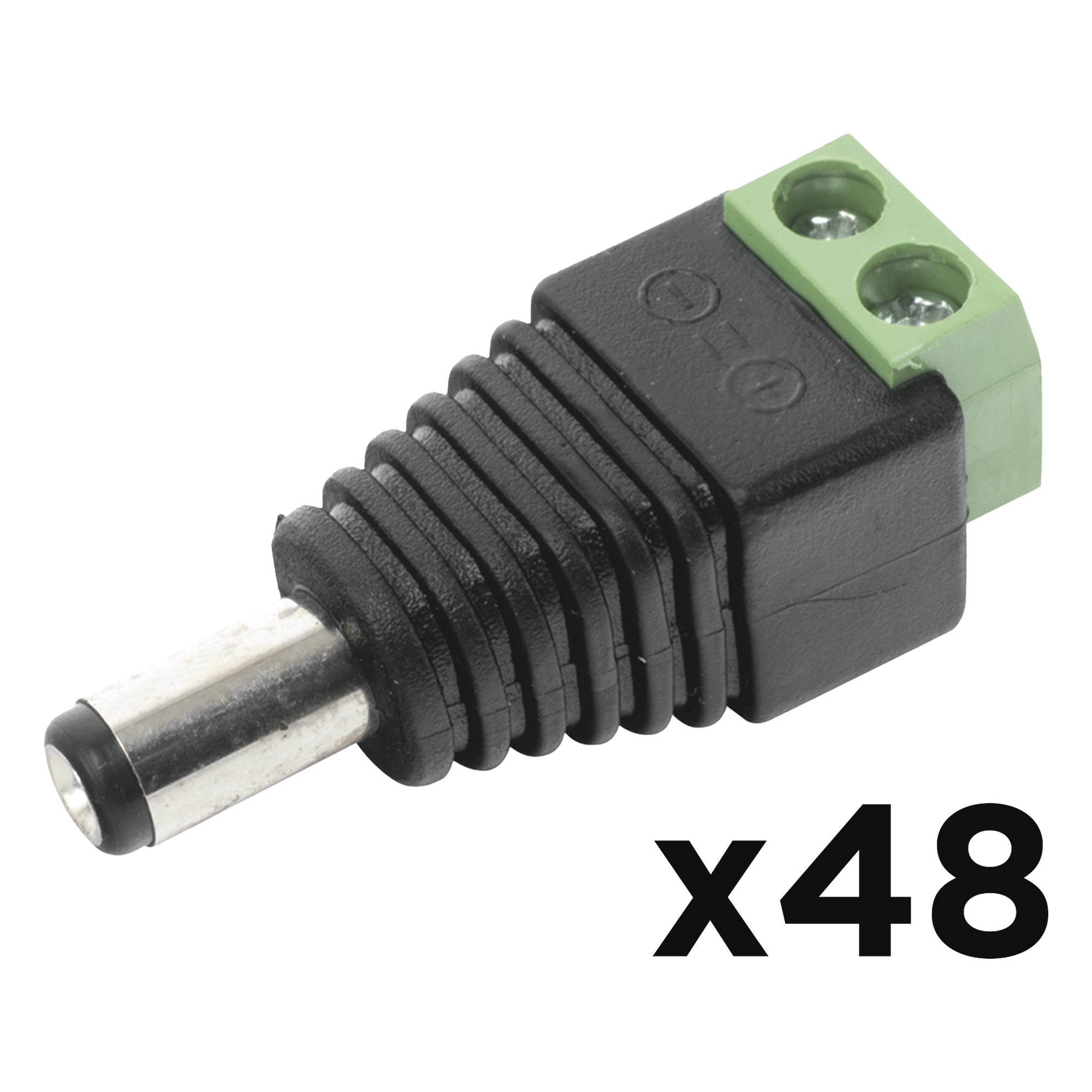 KIT DE 48 CONECTORES MACHO JR52 PARA ALIMENTACIÓN A 12 Vcc — EPCOM POWERLINE · SKU PAQ48JR52