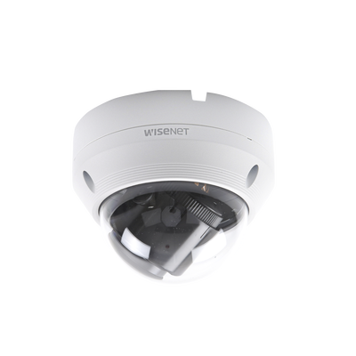 Cámara IP Tipo Domo Antivandálico 2 Megapíxel / Lente Motorizado 3.2-10mm / IR 30M / WDR 120db / Exterior IP66 / H.265 & WiseStream / Entrada de audio — HANWHA VISION · SKU QNV-6082R