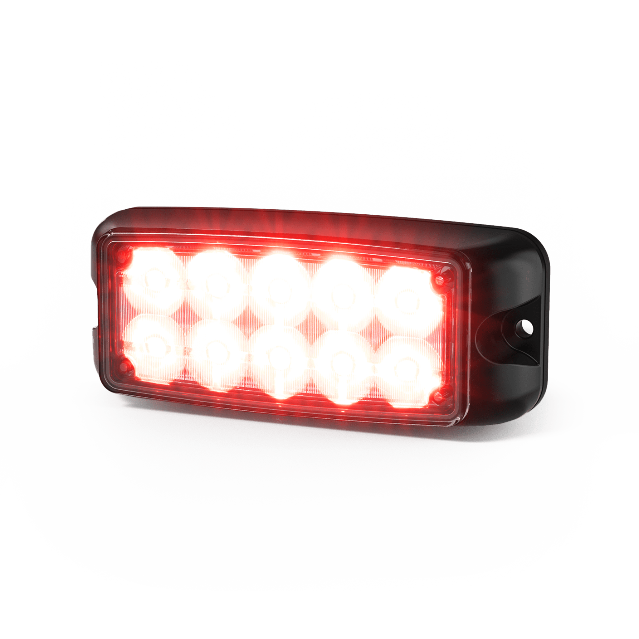 Luz de Advertencia de 5X2" 10 LED, Rojo/Azul, Bisel Negro, Lente Transparente