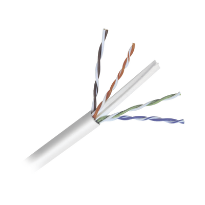 Bobina de Cable de 305 Metros (1000 Pies) de Cable Cat6 de Alto Desempeño, Super Flexible, UL, Cobre, Color Blanco, para Aplicaciones de Video Vigilancia y Redes de Datos