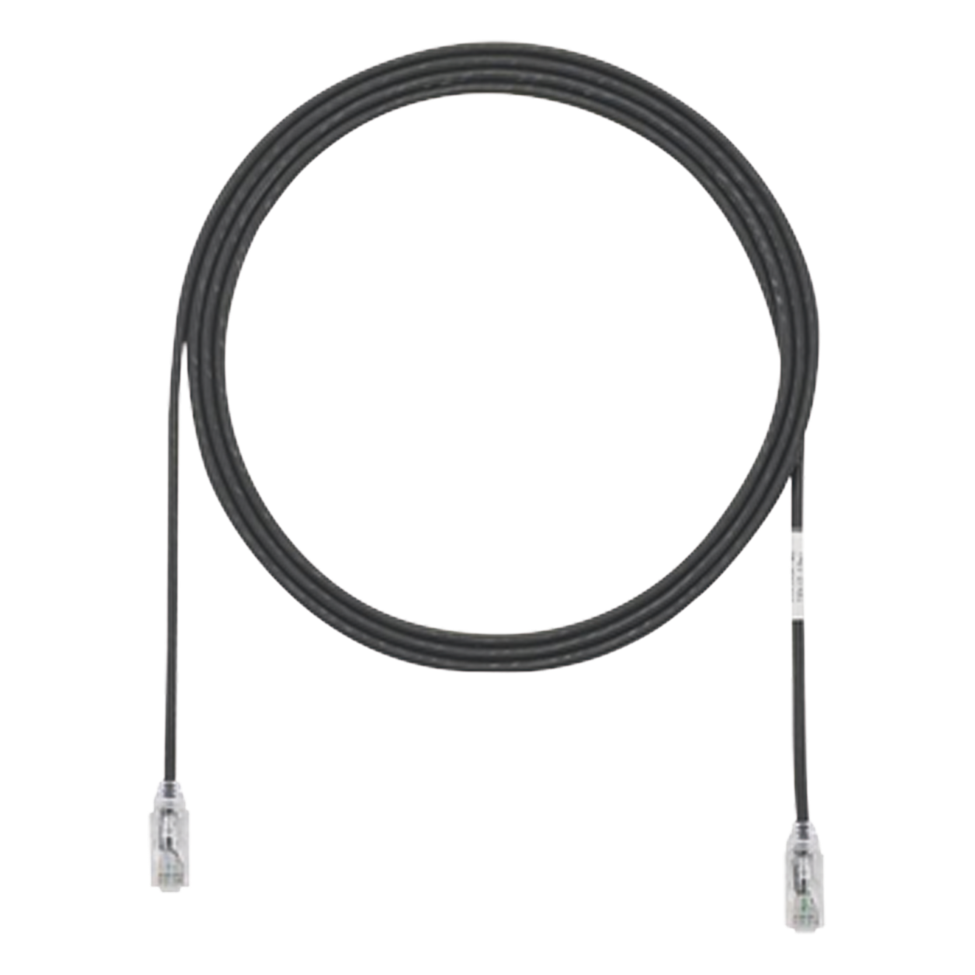 Cable de Parcheo TX6, UTP Cat6, Diámetro Reducido (28AWG), Color Negro, 2.44 Metros (8 Pies)