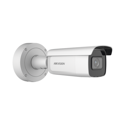 Bala IP 4 Megapixel / Lente Mot. 2.7 a 13.5 mm / 60 mts IR EXIR / Exterior IP67 / IK10 / Anticorrosivo / WDR 120 dB / PoE + / Micro SD / 4 Analíticos: AcuSense, Deteccion Facial, Conteo de Personas por Cruce y Zona