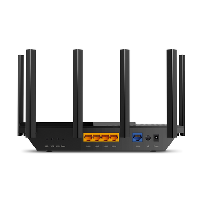 Router WiFi 6 Doble Banda / AX5400 MU-MIMO 4X4 y OFDMA / 1 puerto WAN 10/100/1000 Mbps / 4 puertos LAN 10/100/1000 Mbps / 1 puerto USB 3.0 / 6 potentes antenas / Administración App (Tether) o Página web / Protección HomeShield