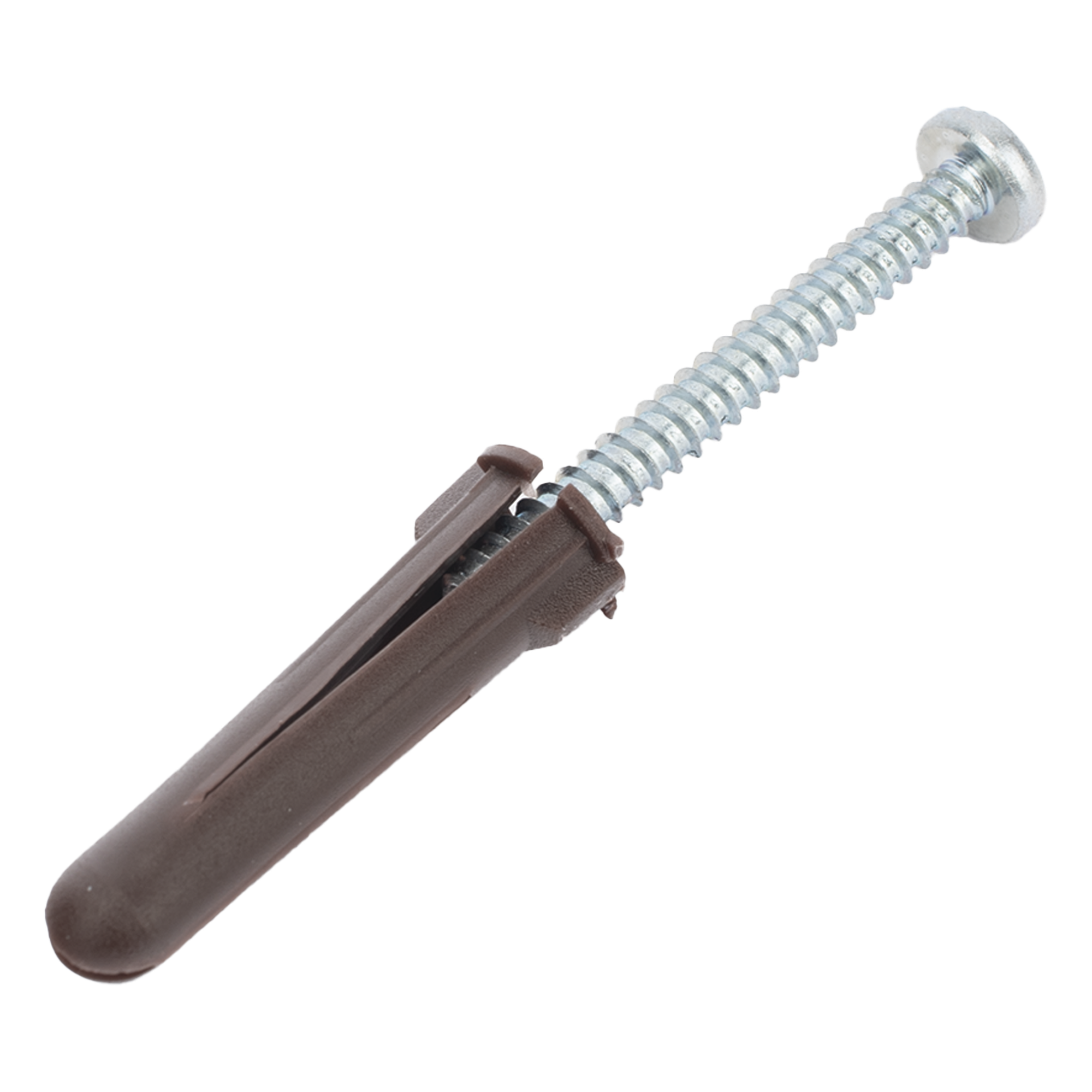 Paquete de 10 taquetes café 1 3/4" y 10 tornillos 10mm x 1 3/4" (1104-05002) — THORSMAN · SKU TP-2B-KIT