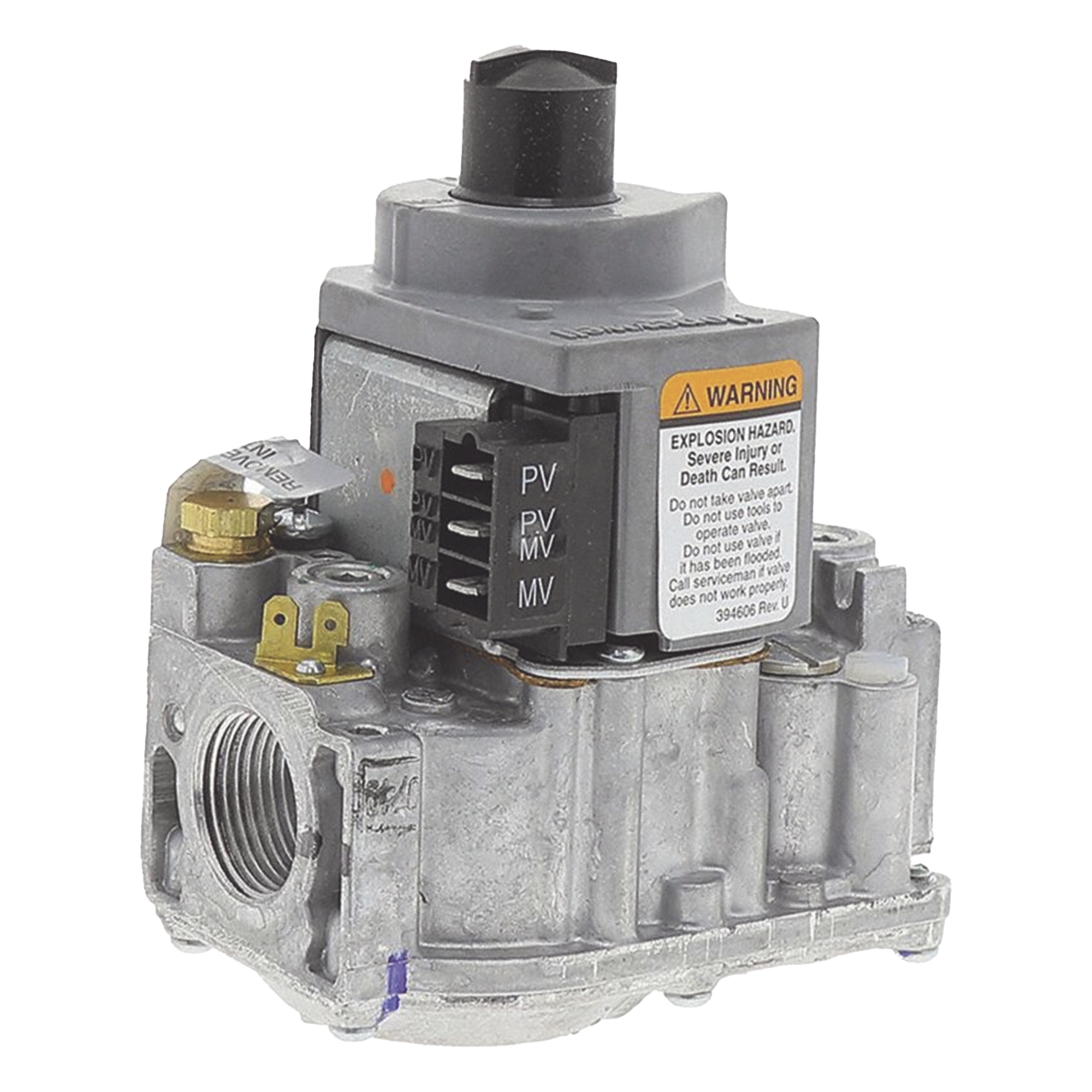 Válvula de gas de combinación universal de ignición electrónica para calentadores, compatible con encendido directo, piloto intermitente o superficie caliente — HONEYWELL HOME RESIDEO · SKU VR8345M4302/U