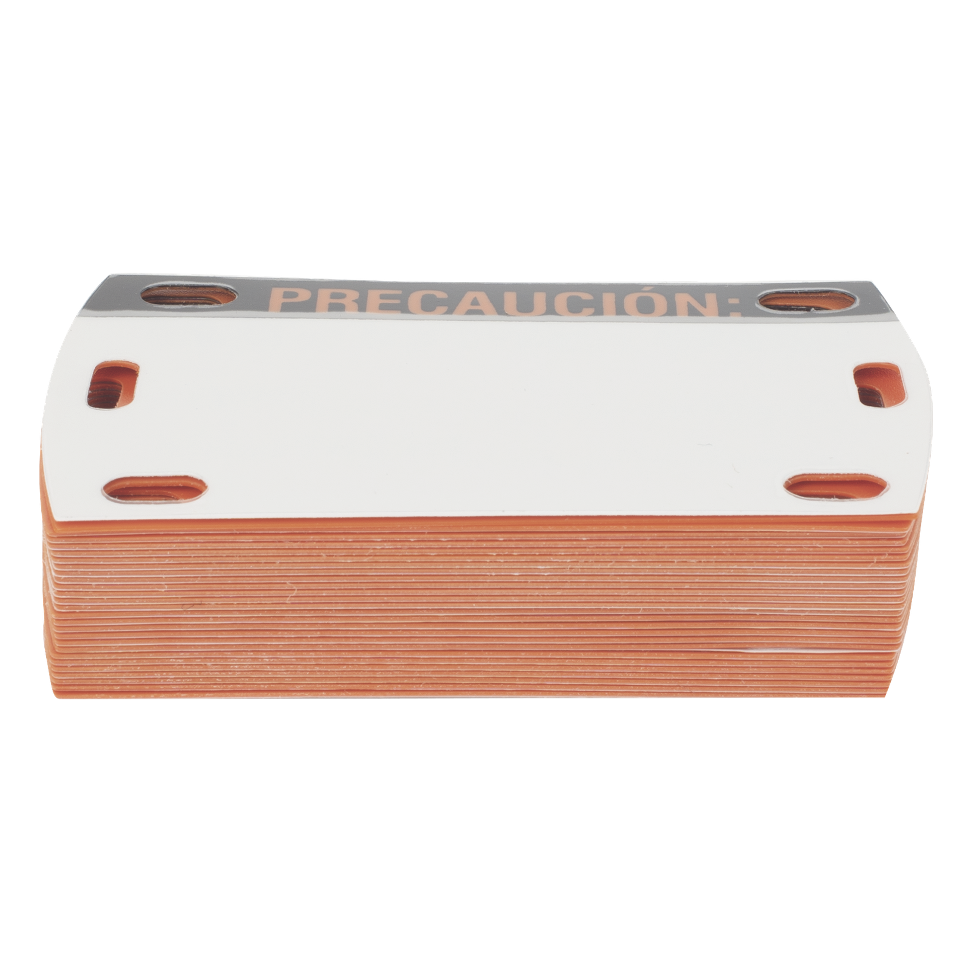 Etiqueta Autolaminada para Identificación de Fibra Óptica Paquete de 25 Piezas, Para Uso Interior/Exterior, Dimensiones de 90 x 50 mm (3.54 x 1.97 Pulgadas), Color Negro con Naranja — LINKEDPRO BY EPCOM · SKU LP-EAL