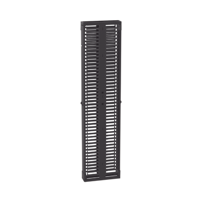 Organizador Vertical PatchRunner™, Doble (Frontal y Posterior), Para Rack Abierto de 45 Unidades, 6in de Ancho, Color Negro