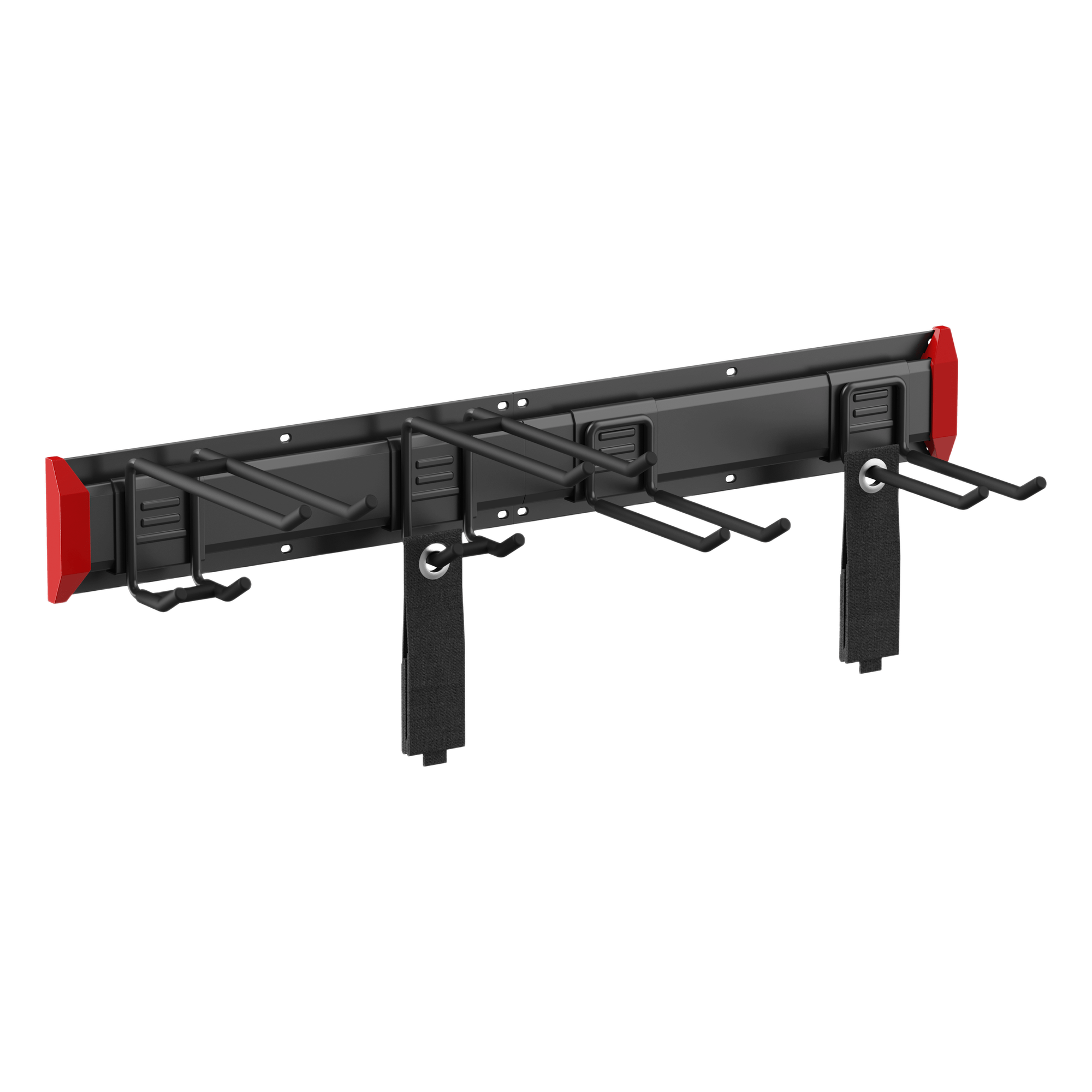 Estante de Almacenamiento de Pared / Capacidad 136 kg / Ganchos Ajustables / 2 Placas de Montaje / Acero y Plástico