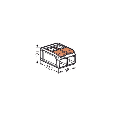Borne de Conexión con Palancas / Serie 221 / 6 mm² Máximo / 30 A / 300 V / Transparente / T85 / CAGE CLAMP® / Conexión Lateral