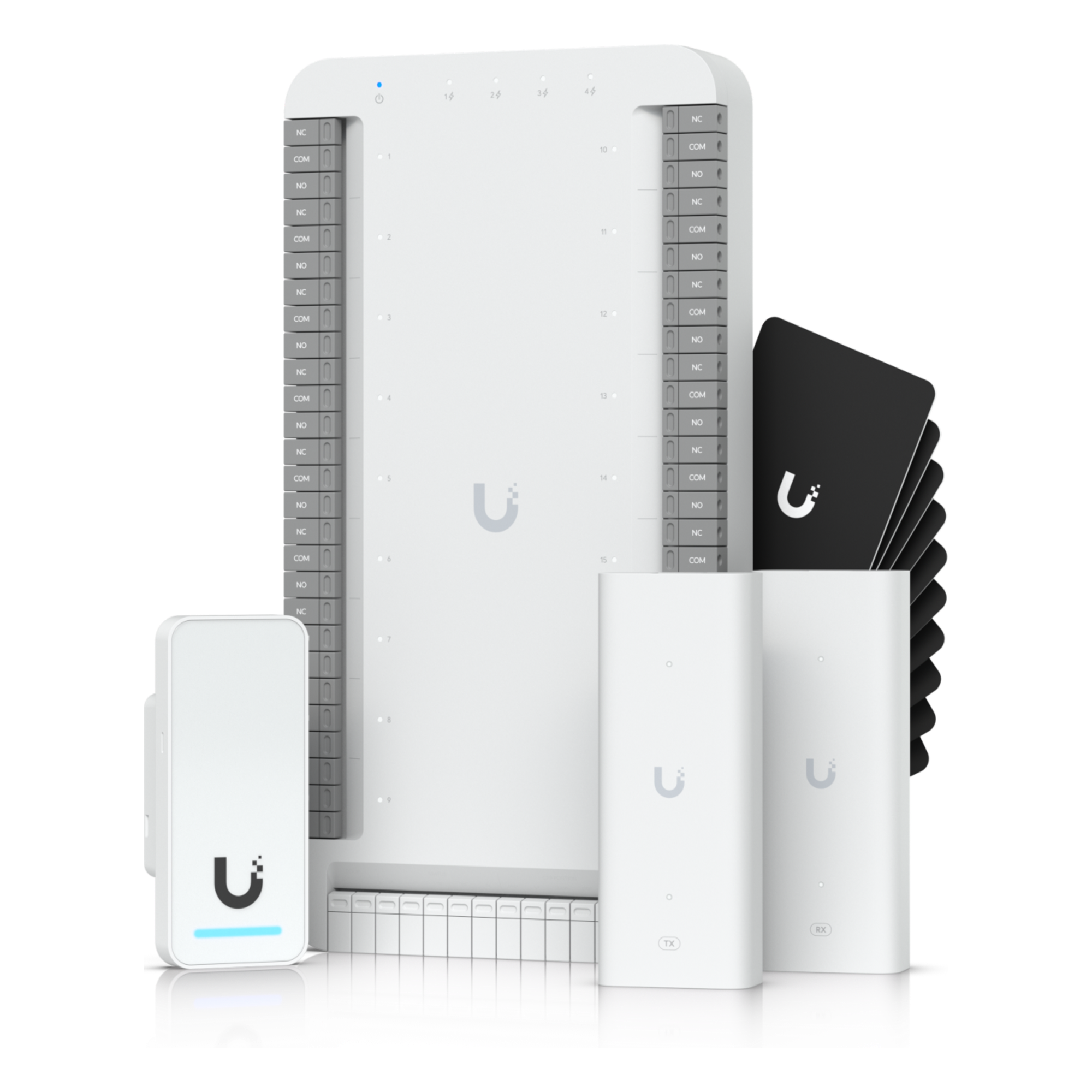 Kit de Inicio para Ascensor UniFi Access / PoE para Selección de Piso / Hasta 18 Pisos / Incluye Elevador Hub / G2 Lector / 2 Extensores PoE / 10 Tarjetas de Acceso / Interior y Exterior / NDAA Cumple — Ubiquiti Inc · SKU UA-SK-ELEVATOR