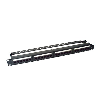 Panel de Parcheo de Impacto (110) UTP de 24 Puertos Cat6, 19 Pulgadas (48.26 cm), con Barra para Organizar Cable
