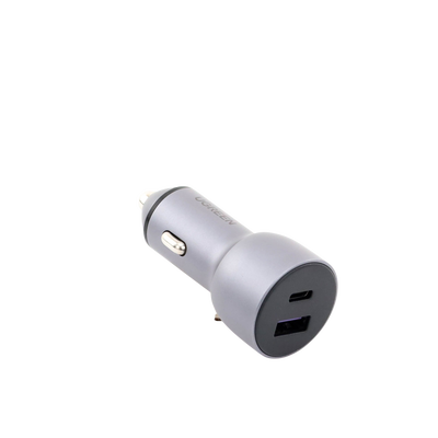Cargador de Auto 52.5W | Puerto USB-A y USB-C | Carga Rápida | Compatible con Vehículos de 12 y 24 VCD | PD3.0 + QC3.0 | Chip Inteligente | Diseño Compacto Mayor Eficiencia Energética | Caja de Aluminio