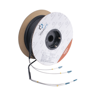 Carrete de Fibra Óptica Monomodo con Conectores LC-LC Duplex, Reforzada con Kevlar, de 100 Metros (328.08 Pies), Para Instalaciones Subterráneas por Tubería