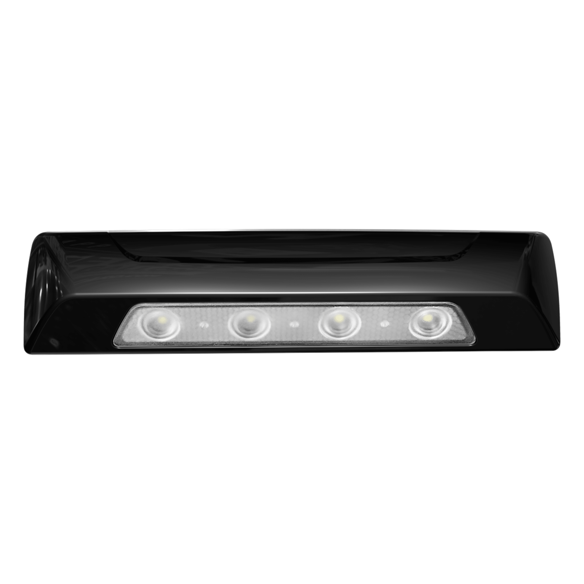 Luz Auxiliar de Escena de 4 LED, Blanco, Lente Transparente, Bisel Negro — SIGNALPRO · SKU SPW12-B