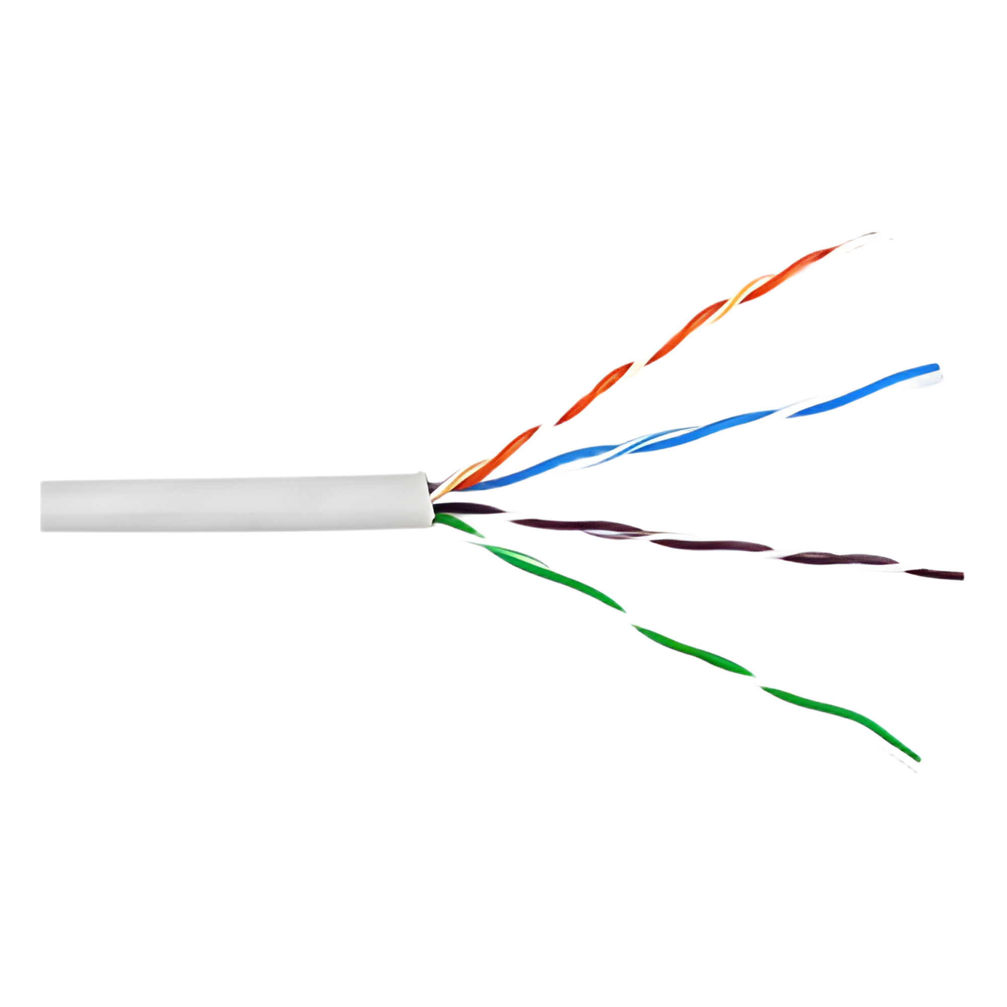 Bobina de Cable UTP Cat6 / 305 m (1000 pies) / Cobre Sólido 23 AWG / Riser CMR / Blanco / 400 MHz / UL, RoHS — GENESIS · SKU 6360-1101/1000