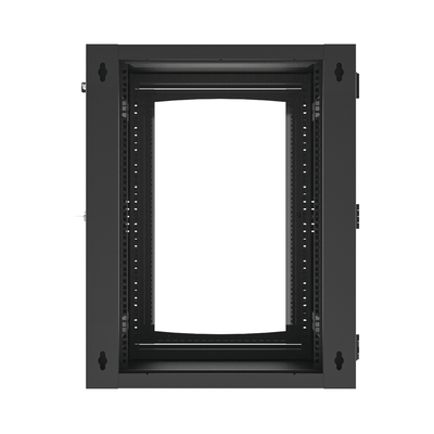 Gabinete Abatible de Pared (Con Marco Trasero) con Rack 19" de 16 Unidades. Ventana de Cristal Templado.