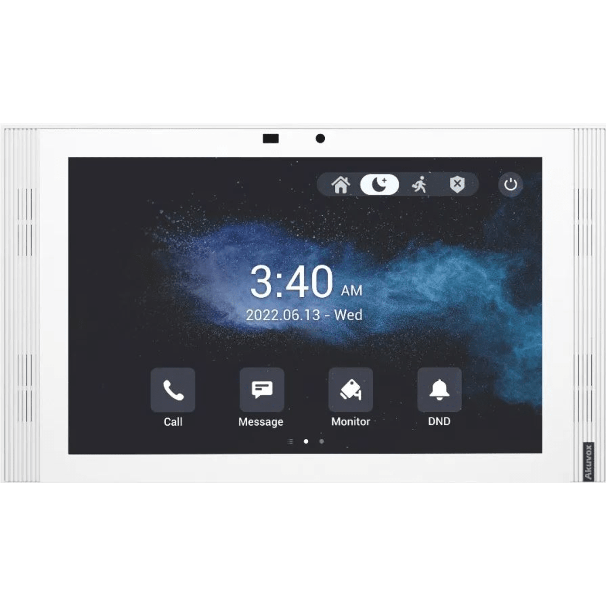 MONITOR COLOR BLANCO DE 10" IPS LCD / CERTIFICADO POR GOOGLE PLAY STORE / ANDROID 12 OS / WI-FI 6 / POE / SIP / ENTRADAS DE ALARMA / ADMINISTRACIÓN 100 EN LA NUBE — AKUVOX · SKU S567A