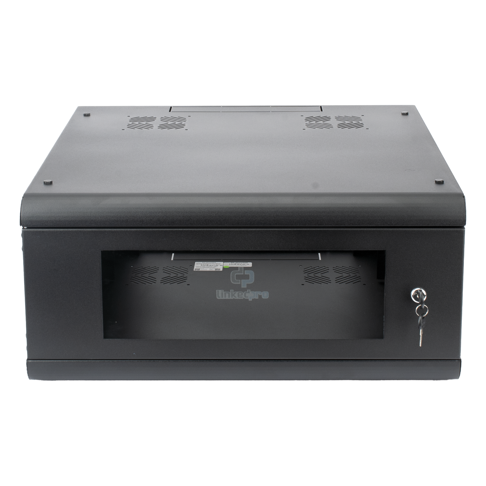 Gabinete de Pared con Puerta de Cristal Templado, 635mm de Profundidad, 4U Rack de 19'', Acero Reforzado — LINKEDPRO · SKU SR-1904-GN2G