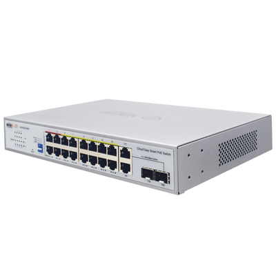 Switch PoE / Administración en la nube / Con 4 puertos 10/100 Mbsp PoE af/at / 2 Puertos Uplink 10/100 MBPS / Presupuesto 60 W / PoE hasta 250 metros / Soporta protocolo ONVIF