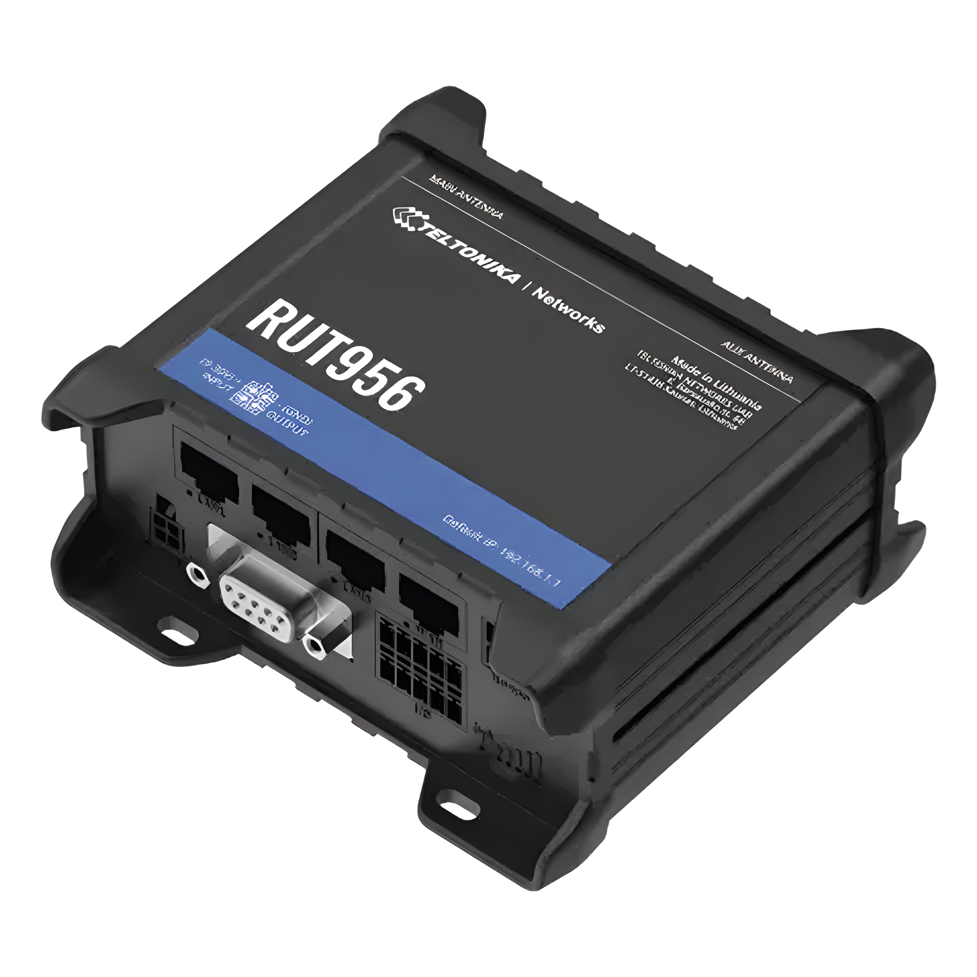 Router Industrial LTE 4G Profesional / 150 Mbps Cat 4 / 4 Puertos Ethernet / RS232 RS485 / WiFi / Doble SIM / GNSS — TELTONIKA · SKU RUT956